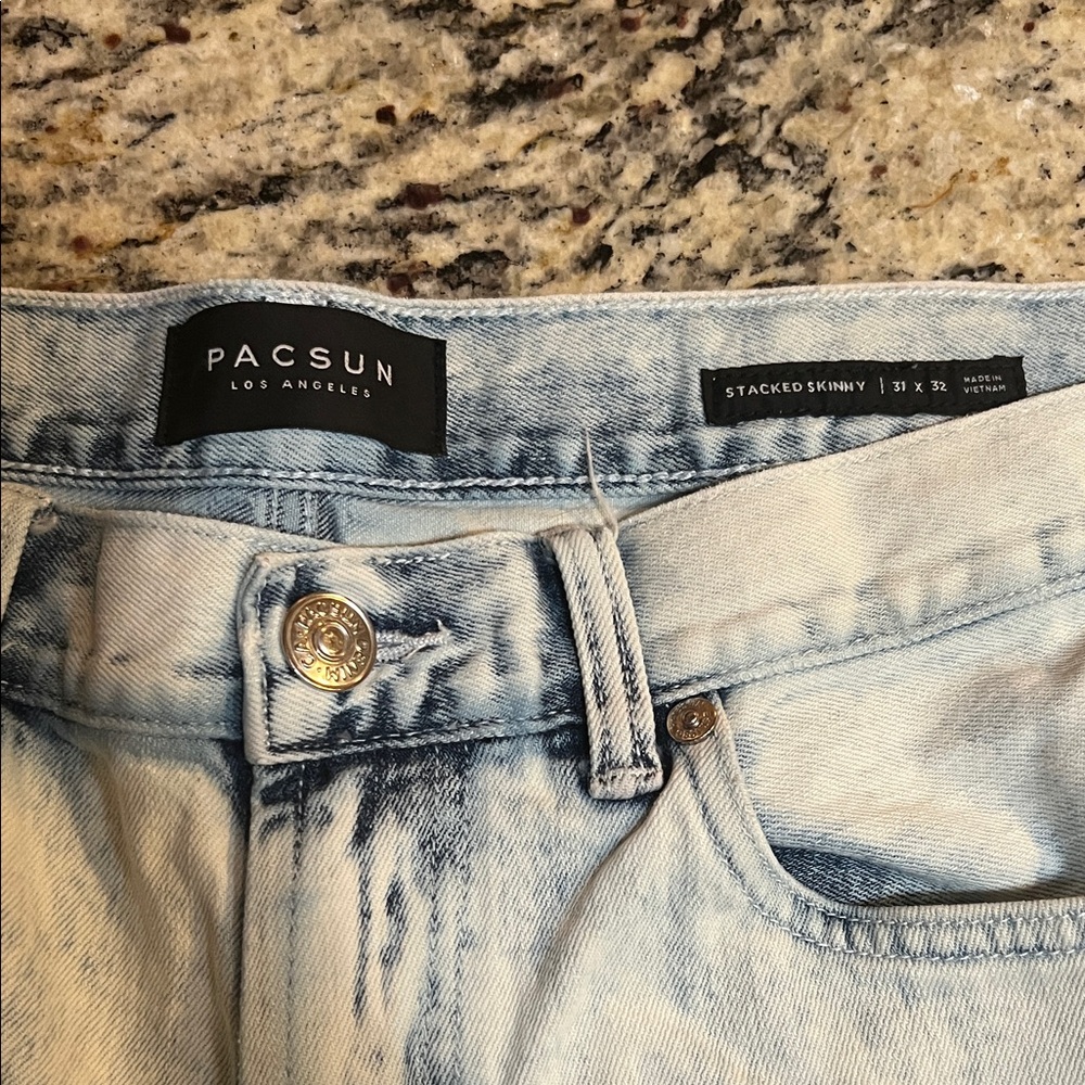 PacSun Light Blue Stacked Skinny Jeans